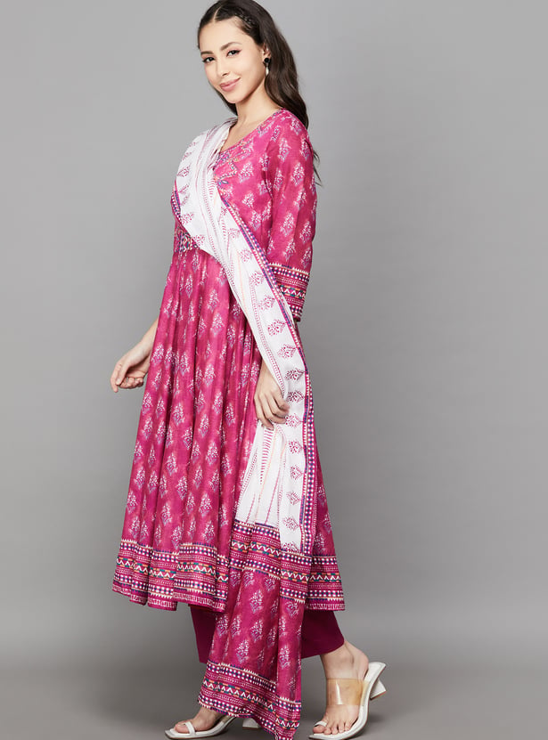 BIBA Printed A-line Kurta Set