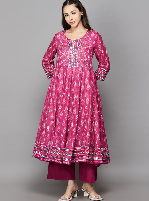 BIBA Printed A-line Kurta Set