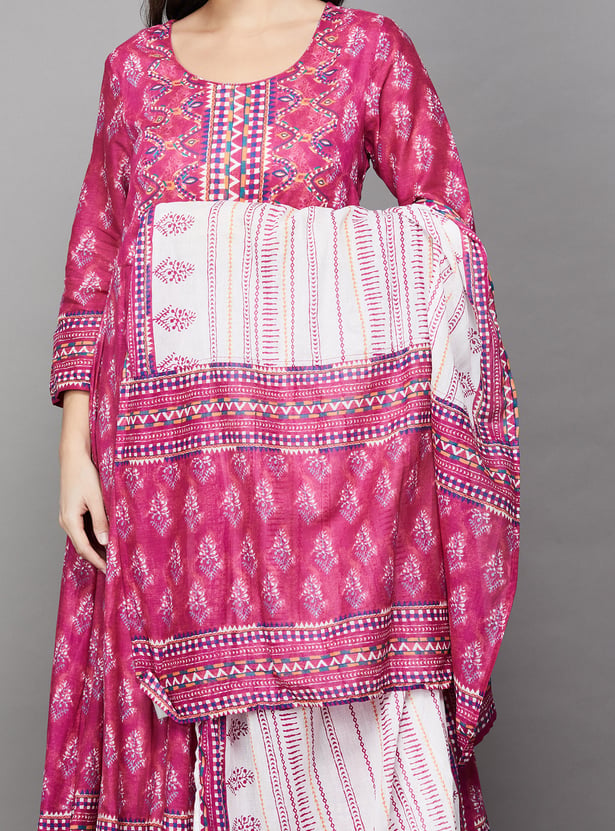 BIBA Printed A-line Kurta Set