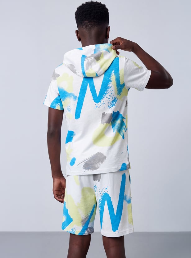KAPPA Boys Graphic Print Hooded T-shirt