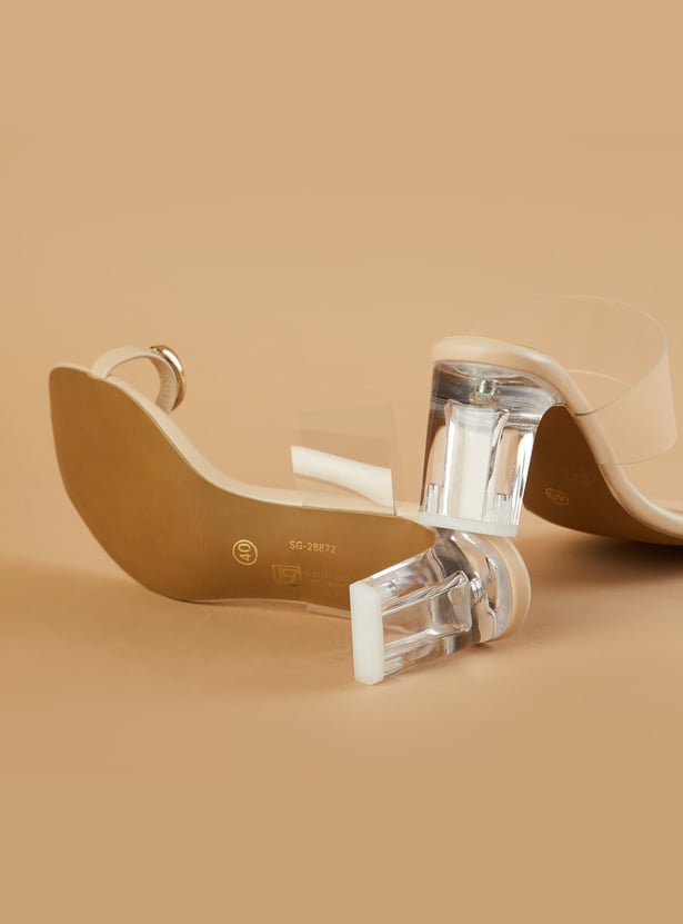 GINGER Metal Accent Block Heels
