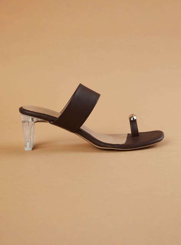 GINGER Metal Accent Block Heels