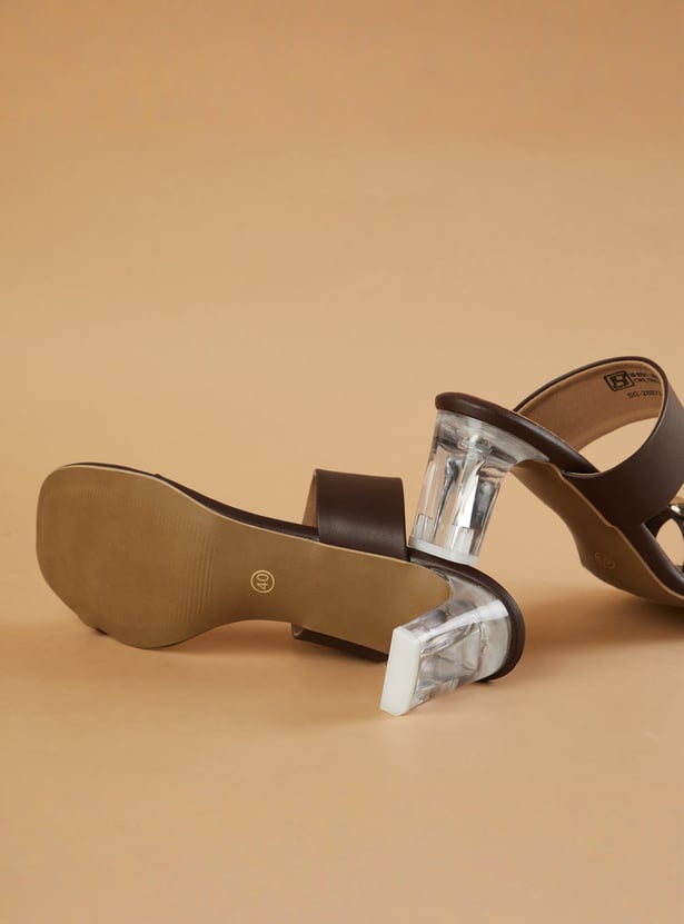 GINGER Metal Accent Block Heels