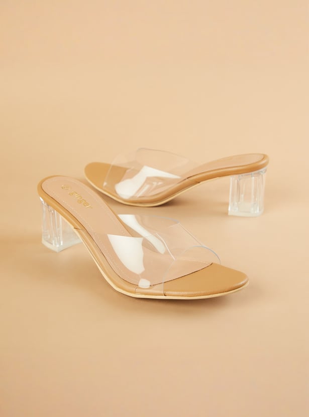 GINGER Open Toe Block Heels
