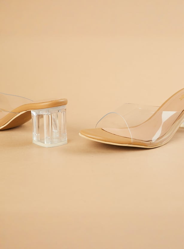 GINGER Open Toe Block Heels