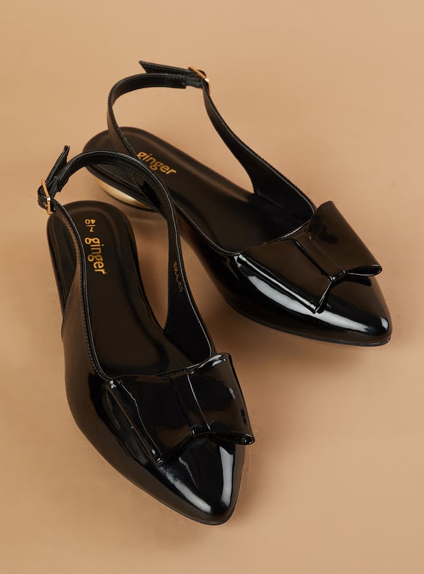 GINGER Bow Detailed Flats with Slingback
