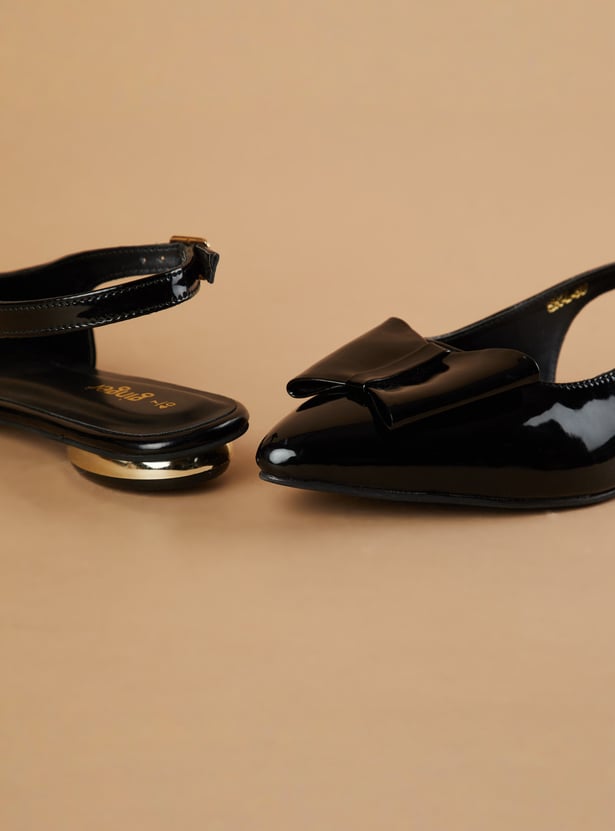 GINGER Bow Detailed Flats with Slingback
