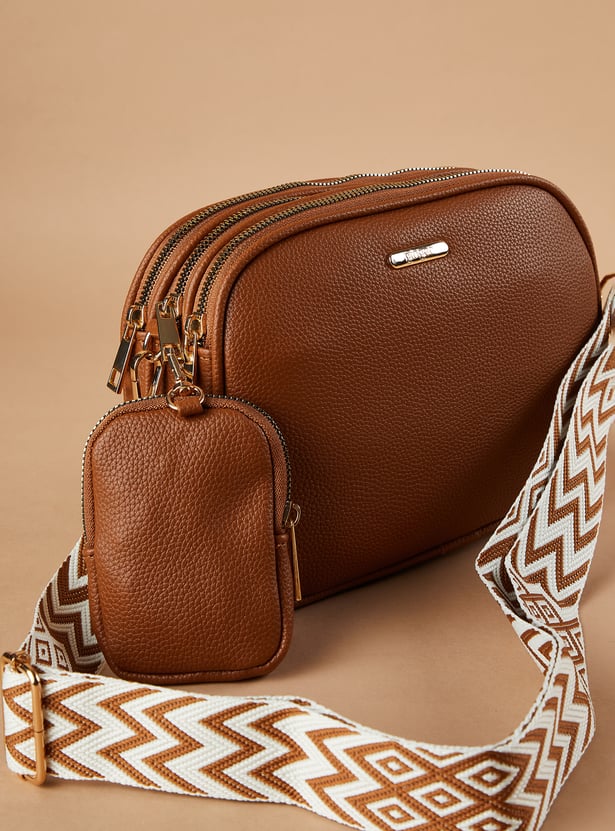 GINGER Textured Sling Bag with Pouch