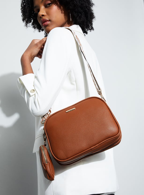 GINGER Textured Sling Bag with Pouch