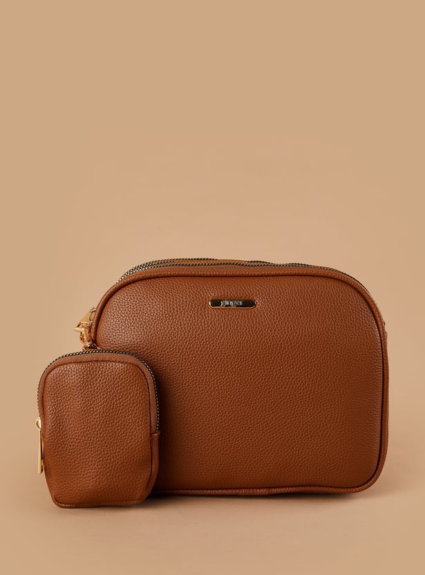 GINGER Textured Sling Bag with Pouch
