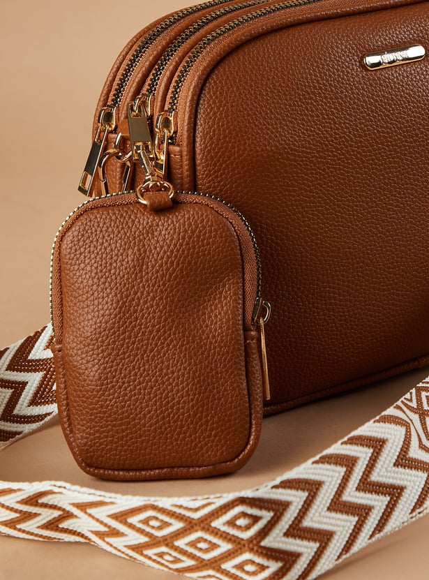 GINGER Textured Sling Bag with Pouch