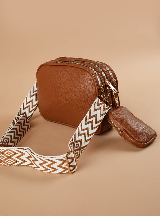 GINGER Textured Sling Bag with Pouch