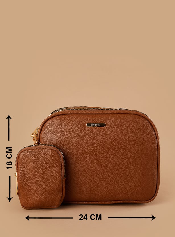GINGER Textured Sling Bag with Pouch