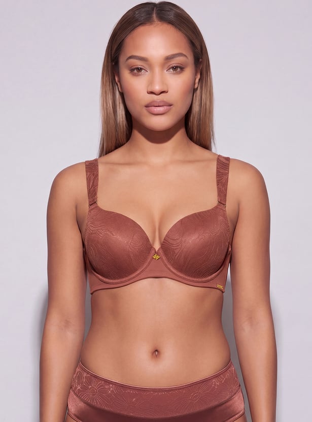 AMANTE Signature Lace Padded Wired Seamed T-Shirt Bra