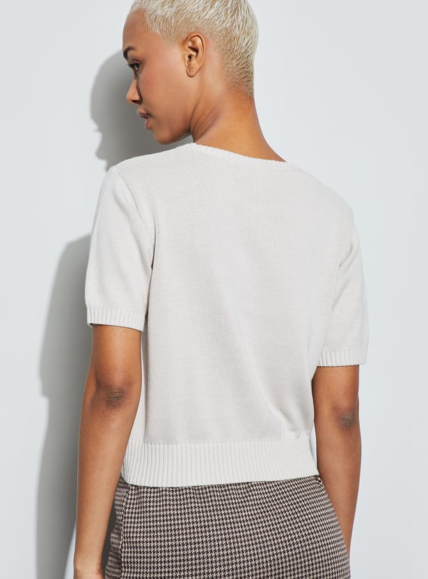 Buy GINGER Embroidered Knit Top from Ginger at just INR 1299.0