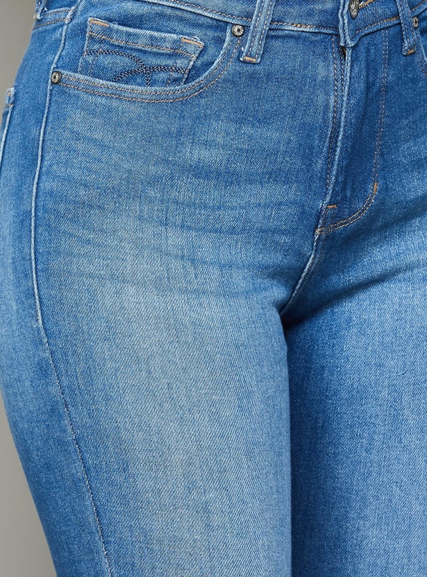 XPOSE Washed High Rise Slim Fit Jeans