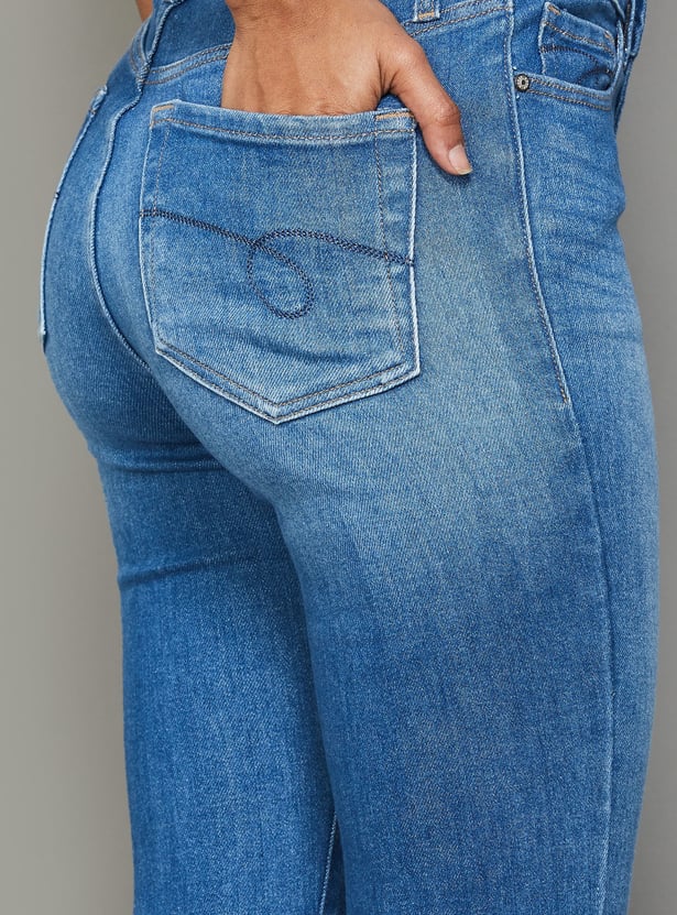 XPOSE Washed High Rise Slim Fit Jeans