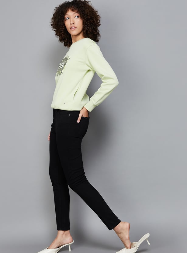 XPOSE Solid Slim Fit High Rise Jeans