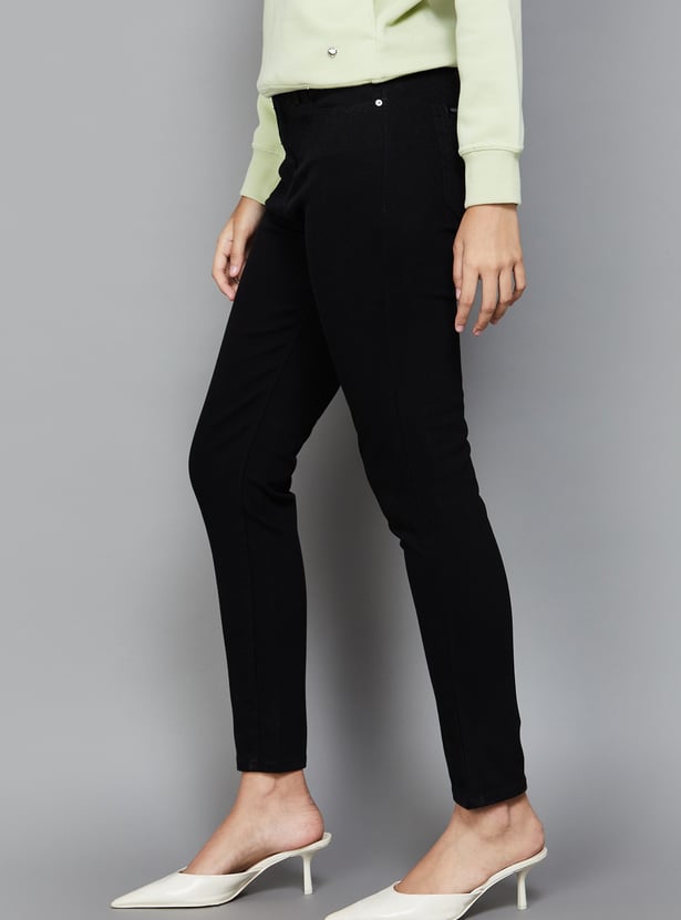 XPOSE Solid Slim Fit High Rise Jeans