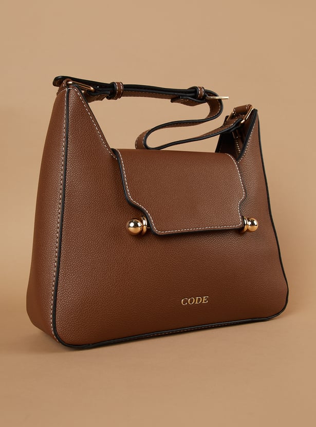 CODE Textured Shoulder Bag