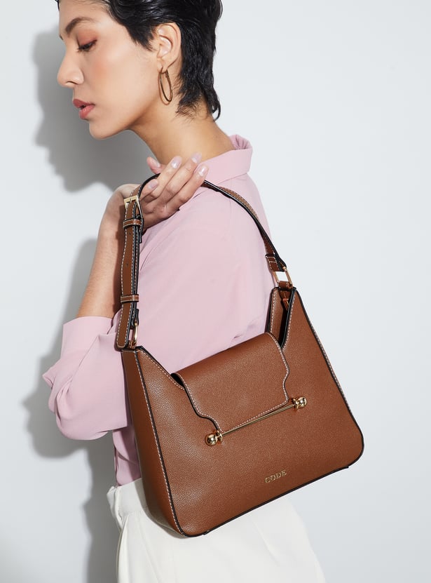 CODE Textured Shoulder Bag