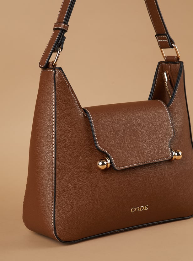 CODE Textured Shoulder Bag