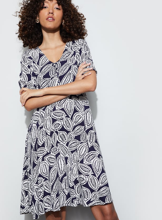 FAME FOREVER Printed A-line Dress