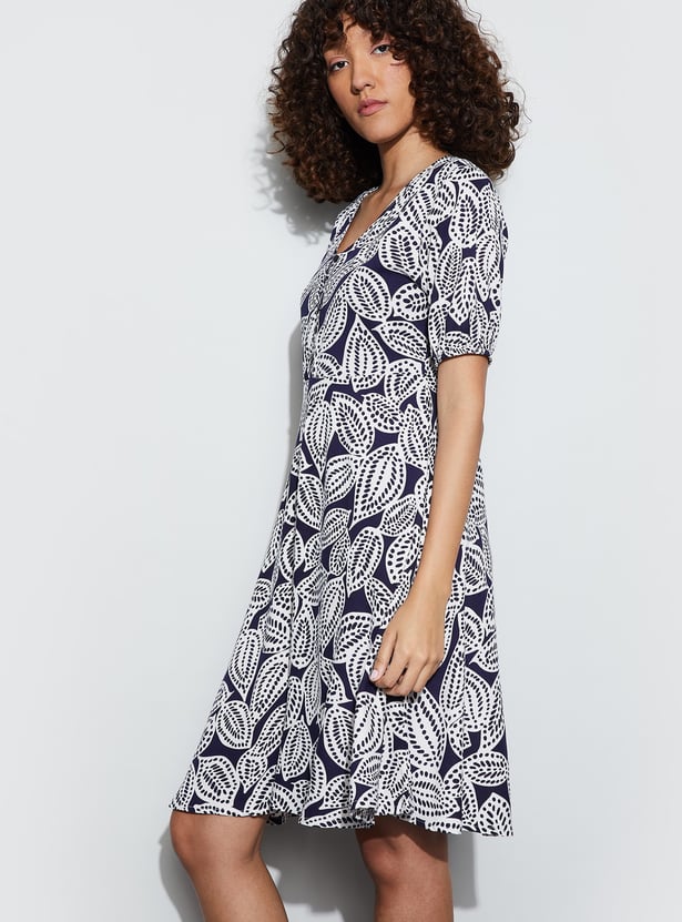 FAME FOREVER Printed A-line Dress