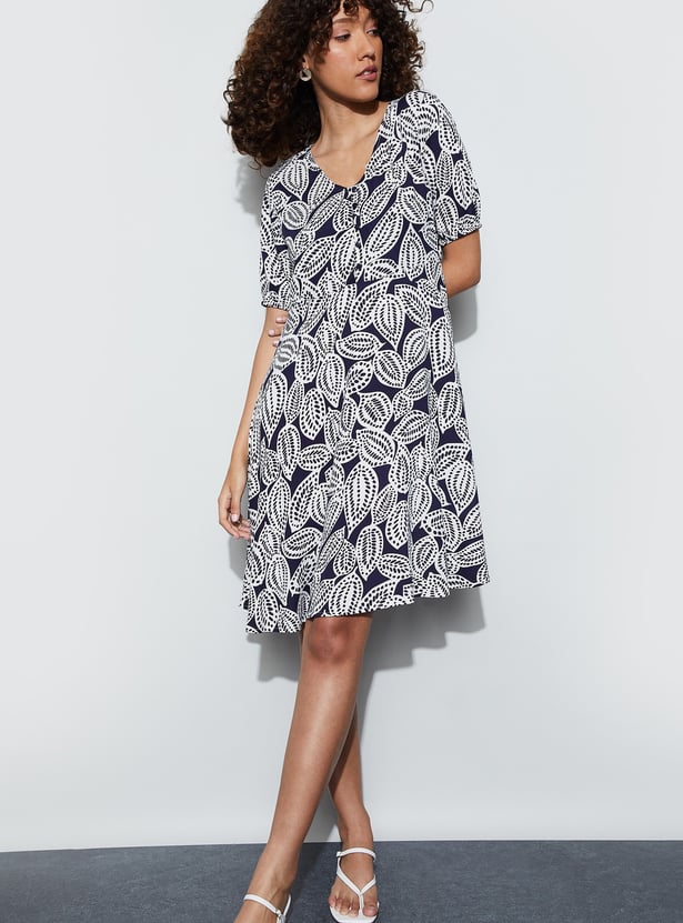 FAME FOREVER Printed A-line Dress