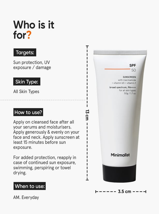 MINIMALIST SPF 50 Lightweight Sunscreen - 100g
