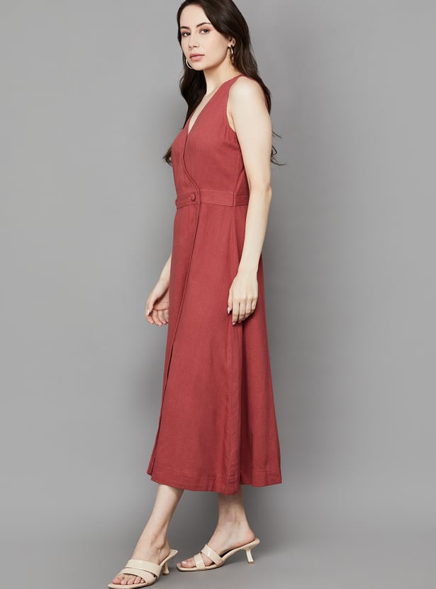 AND Button Detail Wrap Dress