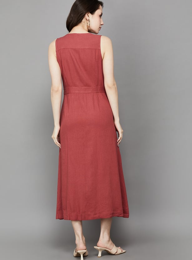 AND Button Detail Wrap Dress