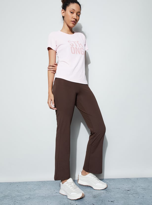 FAME FOREVER ACTIVE Elasticated Flared Trousers