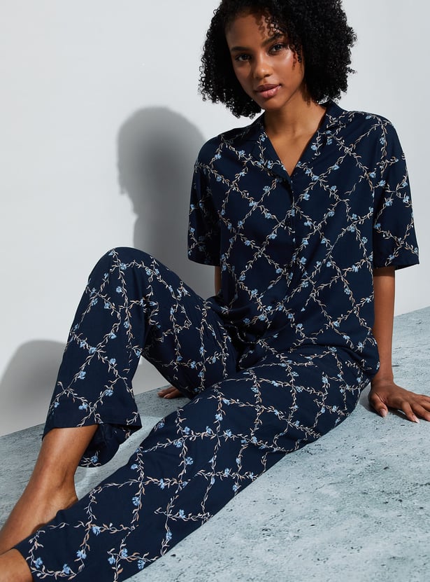 GINGER Floral Print Night Suit