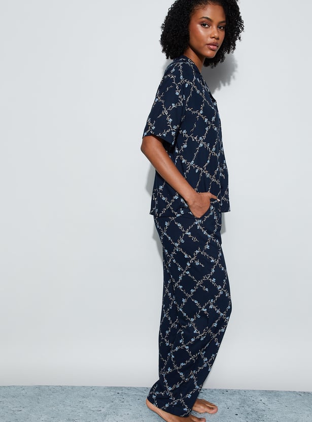 GINGER Floral Print Night Suit