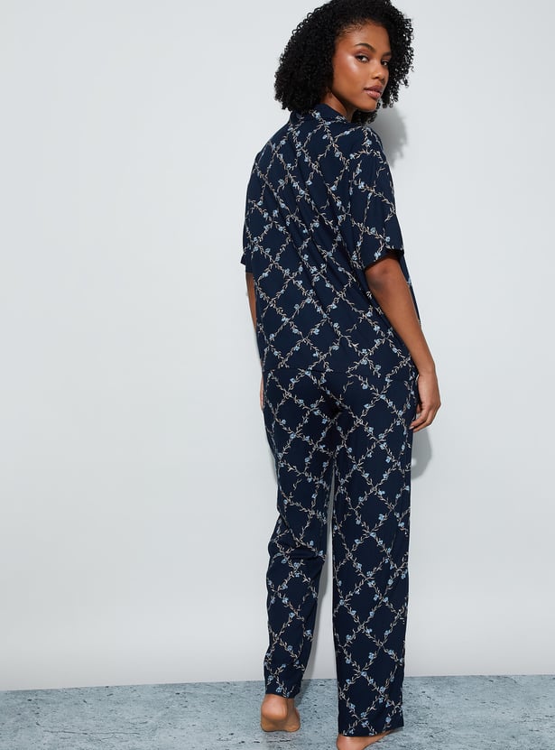 GINGER Floral Print Night Suit