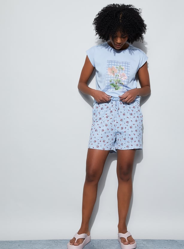 GINGER Floral Print Lounge Shorts