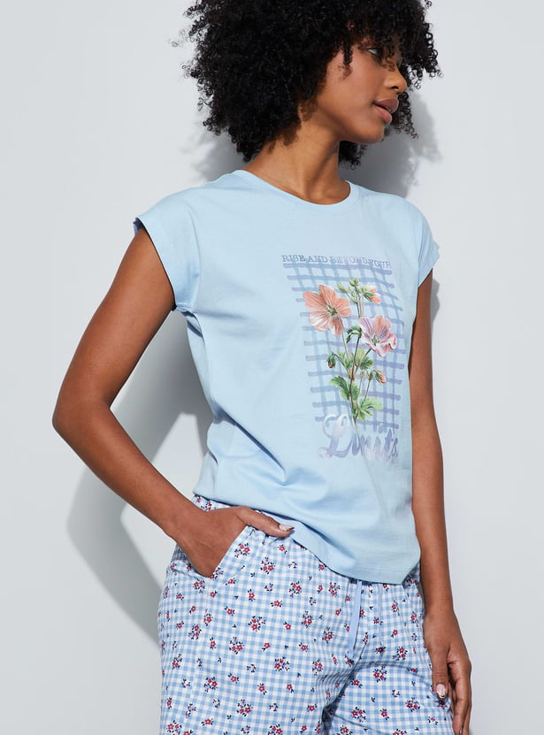 GINGER Floral Print Lounge T-shirt