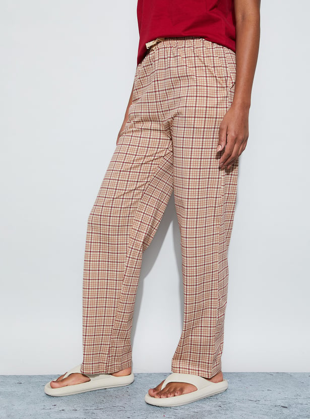 GINGER Checked Elasticated Pyjamas