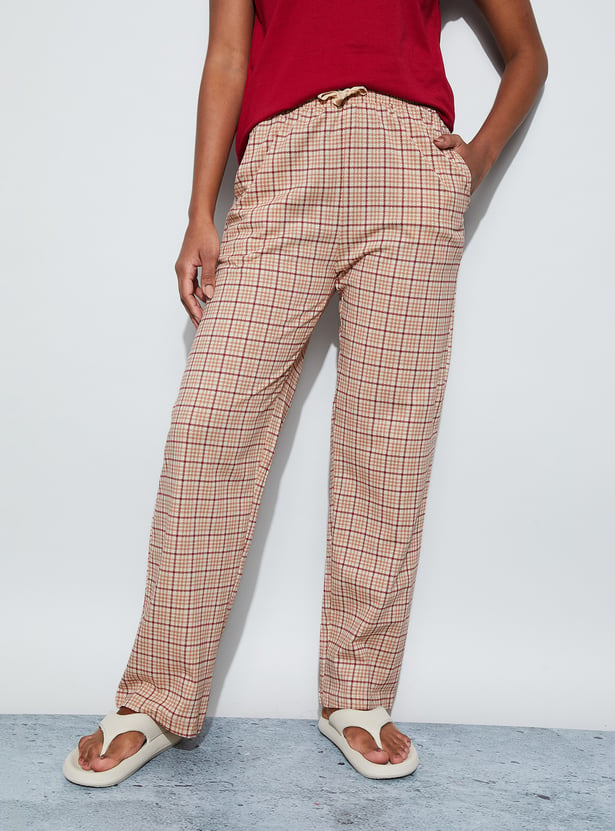 GINGER Checked Elasticated Pyjamas