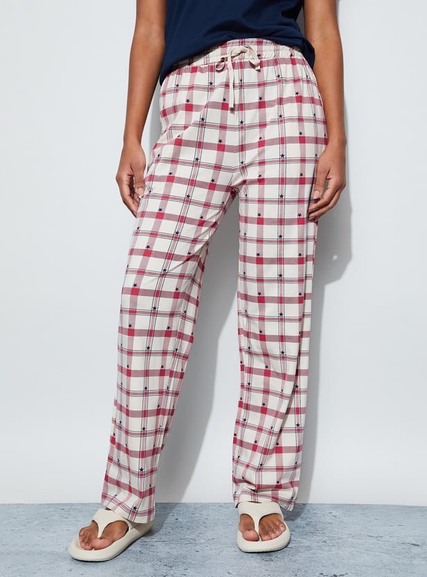 GINGER Checked Elasticated Pyjamas