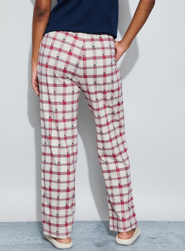 GINGER Checked Elasticated Pyjamas