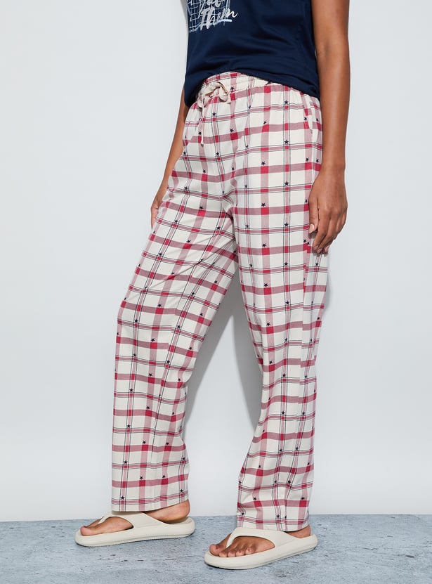 GINGER Checked Elasticated Pyjamas