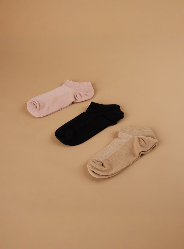 GINGER Knitted Bini Ankle-Length Socks - Pack of 3