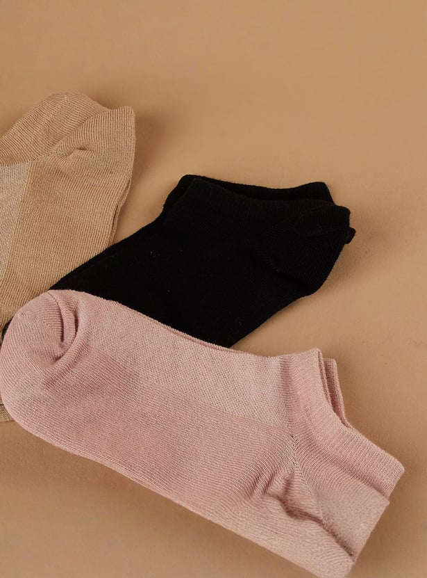 GINGER Knitted Bini Ankle-Length Socks - Pack of 3