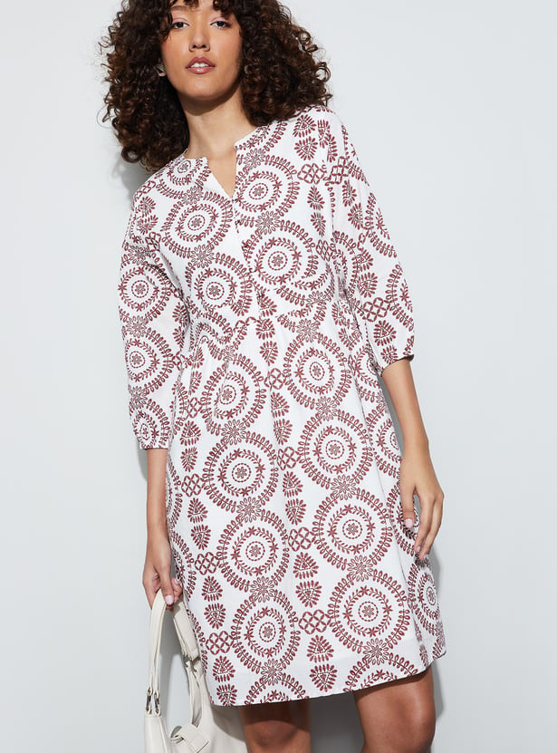 FAME FOREVER Embroidered A-line Dress