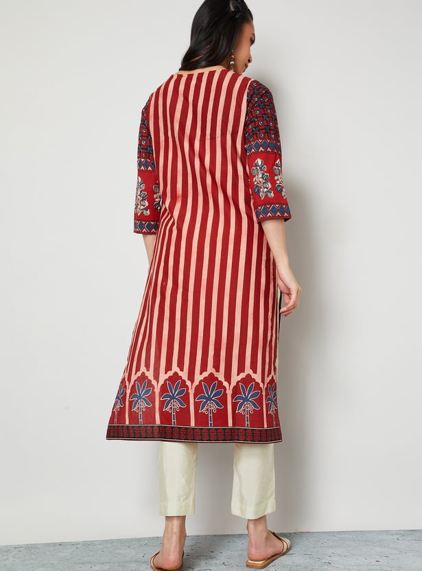 MELANGE Striped Straight Kurta
