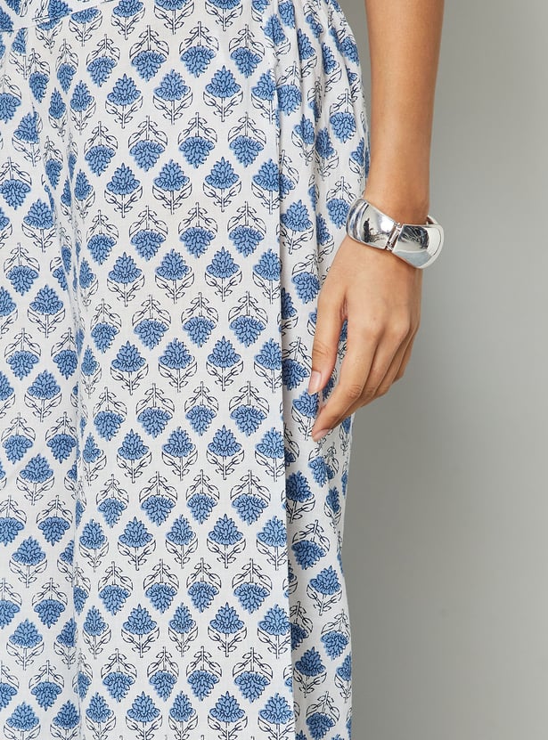 MELANGE Floral Print Straight Kurta Set