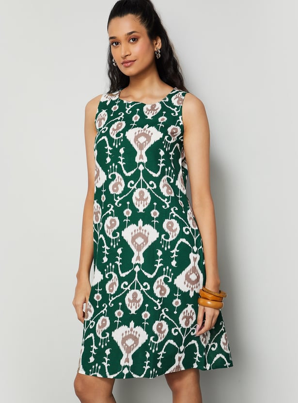 COLOUR ME Ikat Print Shift Dress