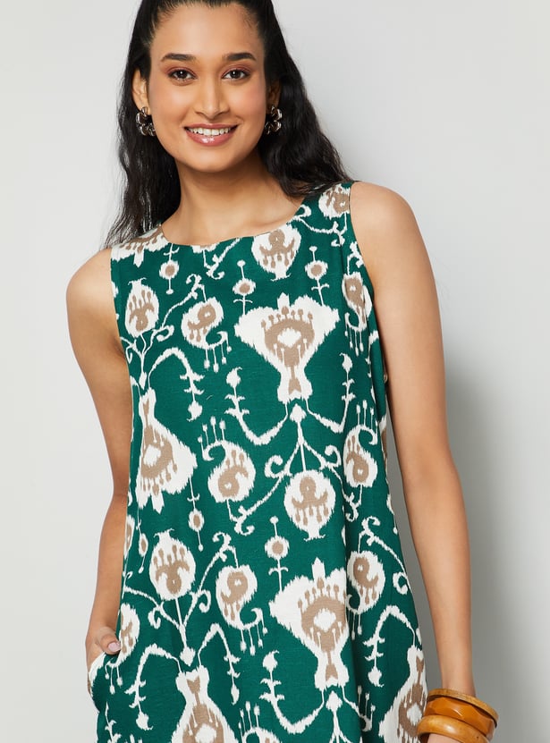 COLOUR ME Ikat Print Shift Dress